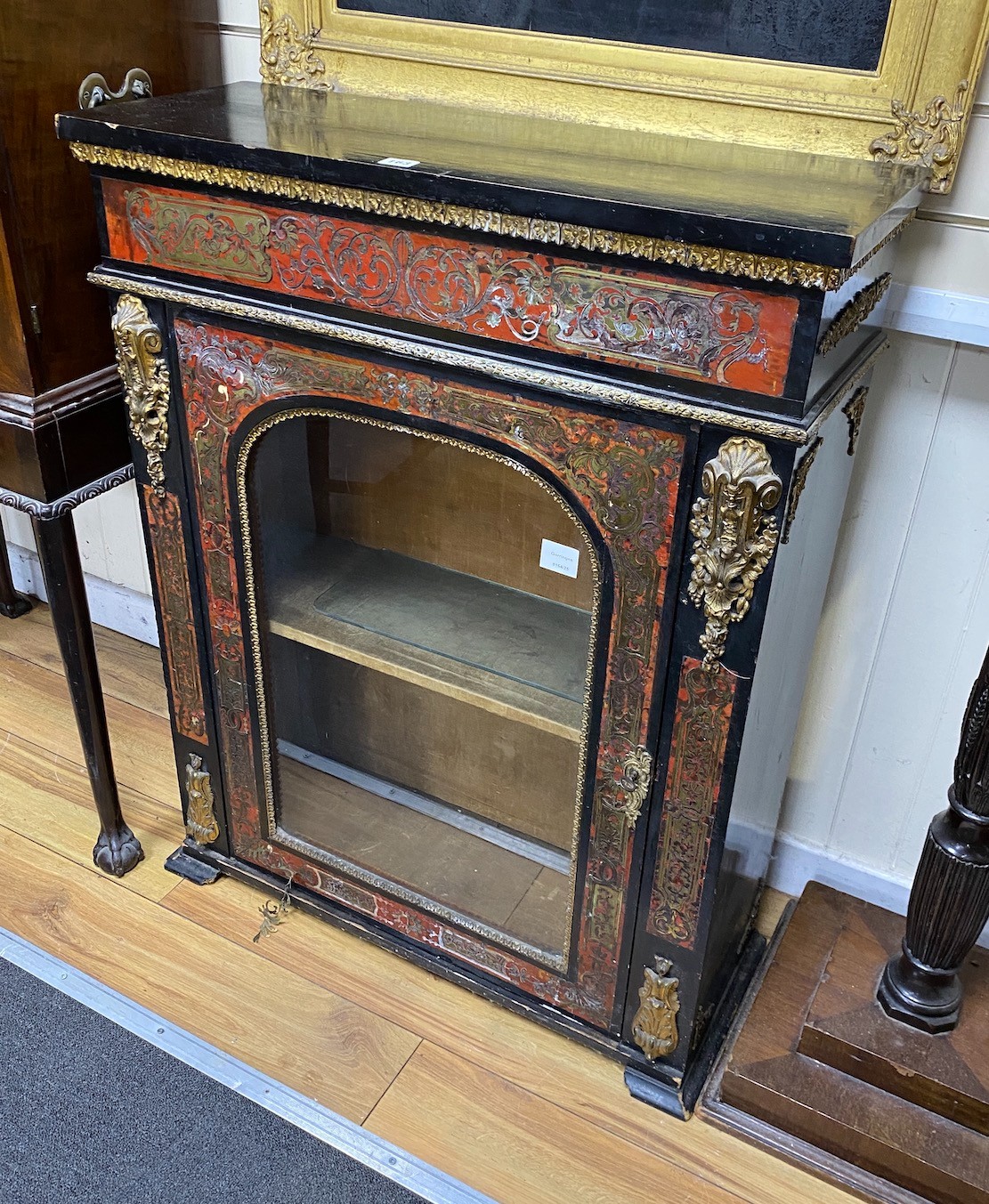A 19th century French Boulle pier cabinet, with gilt metal mounts, width 80cm, depth 29cm, height 101cm